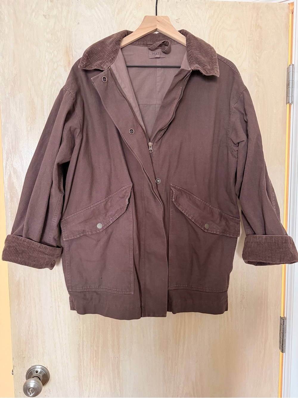 MATE the Label Brown Cord Collar Utility Jacket